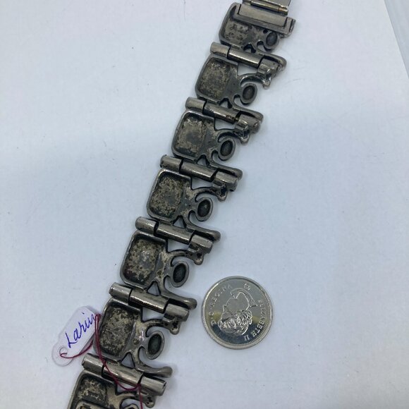 Vtg 1960 Robert Larin pewter modernist minimalist bracelet - Picture 3 of 4